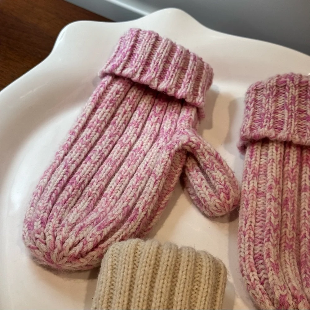 Gap Cozy Kids' Mittens Set - Pink and Cream